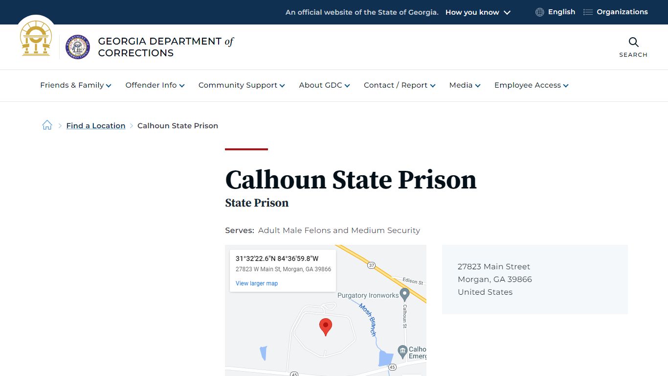 Calhoun State Prison | Georgia Department of Corrections