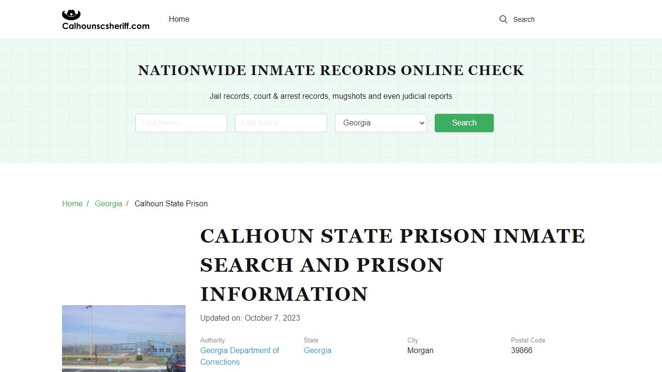 Calhoun State Prison Inmate Search, Visitation, Contacts, Mailing ...